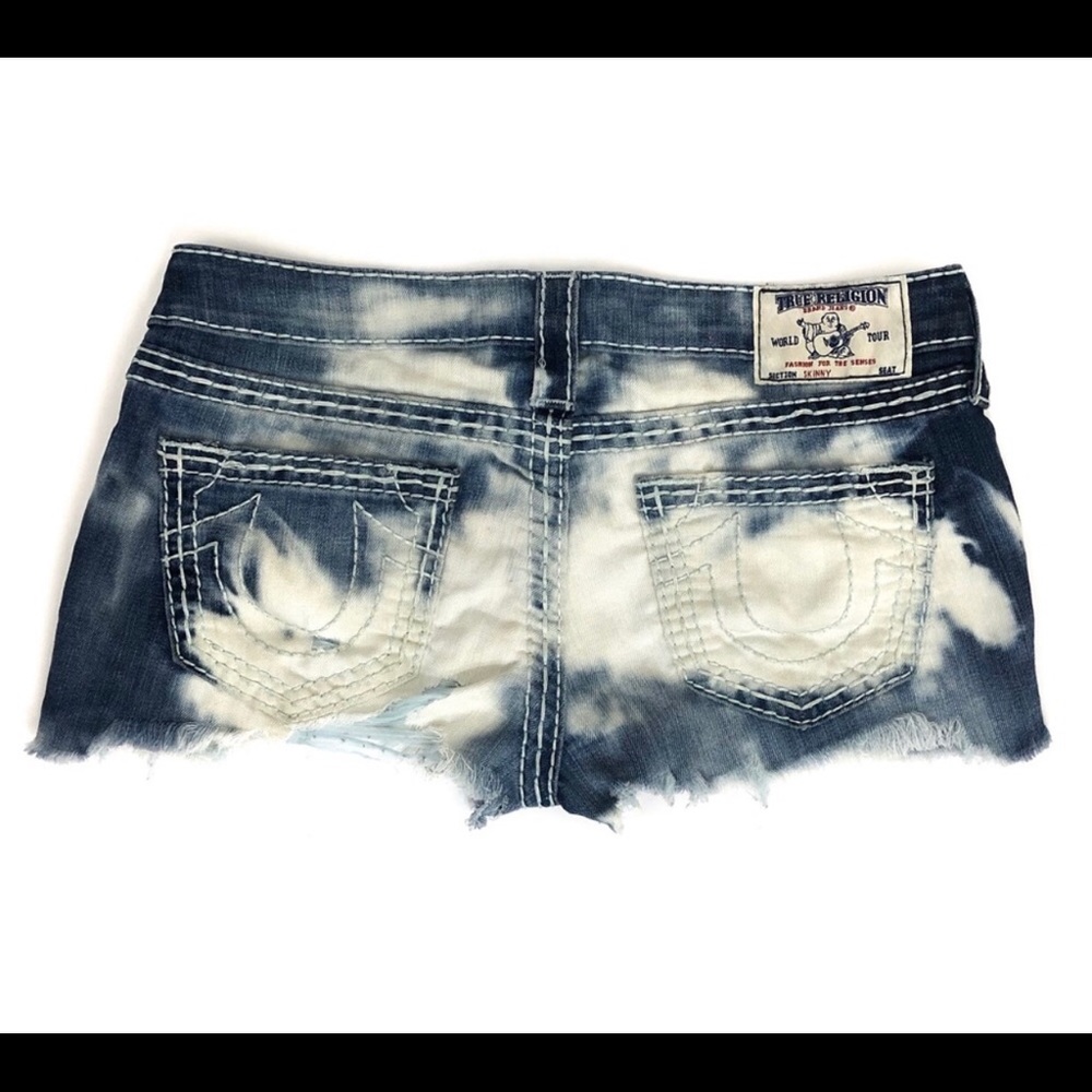 True Religion Distressed Cut Off Jean Shorts - Picture 2 of 8